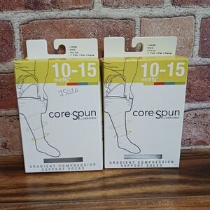 2‎ Box Compression Socks Core-Spun 10-15 mmHg Size Large White Sealed